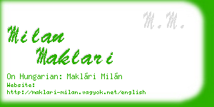milan maklari business card