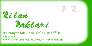 milan maklari business card